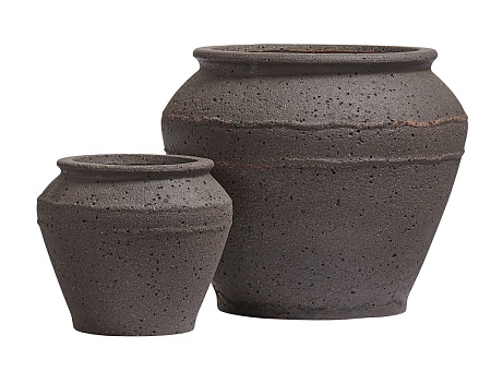 Кашпо Treez Ergo Nero Чаша-амфора Чёрный туф в-46 см, д-54 см