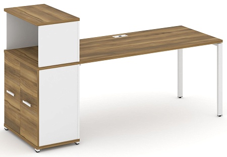Стол рабочий с опорным распашным шкафом с надставкой низкой CN.SP-228 B/W