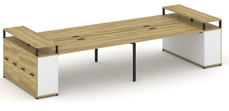 Рабочая станция с опорными распашными шкафоми с верхними горизонтами CN.DRS-268 B/W