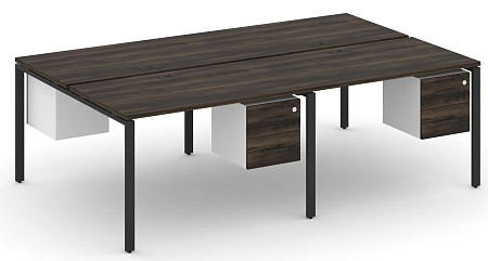 Рабочая станция двухсторонняя с подвесными тумбами на 4 места CN.DRS-134 B/W