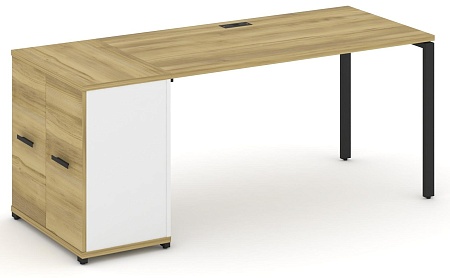Стол рабочий с опорным распашным шкафом CN.SP-219 B/W