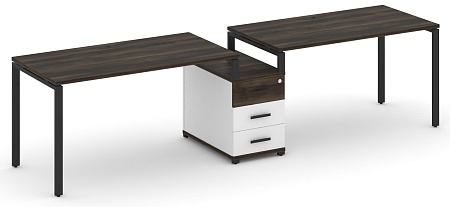 Рабочая станция на 2 места с одной опорной тумбой CN.ORS-303 B/W