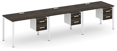 Рабочая станция односторонняя с подвесными тумбами на 3 места CN.ORS-134 B/W