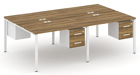 Рабочая станция двухсторонняя с подвесными тумбами на 4 места CN.DRS-134 B/W