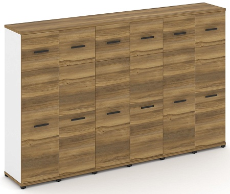 Шкаф шесть узких секций, 4 ниши (6 фасадов ЛДСП, 3 ниши + 6 ЛДСП, 1 ниша) CN.STU-464 B/W