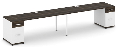 Рабочая станция на 2 места с двумя опорными тумбами CN.ORS-416 B/W