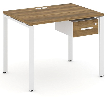Стол рабочий с подвеснй тумбой с одним ящиком CN.SP-109 B/W