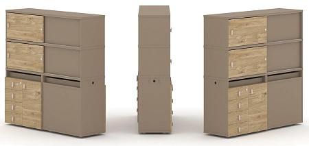 Набор №25. Тумба двойная + высокая надставка ES.NB.2V-25