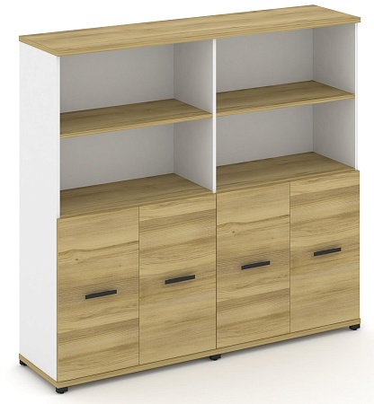 Шкаф две широкие секции, 4 ниши (4 фасада ЛДСП, 2 ниши) CN.STS-421 B/W