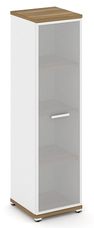 Шкаф одна узкая секция, 4 ниши (фасад стекло белое матовое в раме, 4 ниши) CN.STU-416 RM B/W