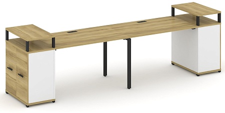 Рабочая станция с опорными распашными шкафами с верхними горизонтами CN.ORS-222 B/W