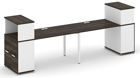 Рабочая станция с опорными распашными шкафами с надставкой низкой CN.ORS-226 B/W