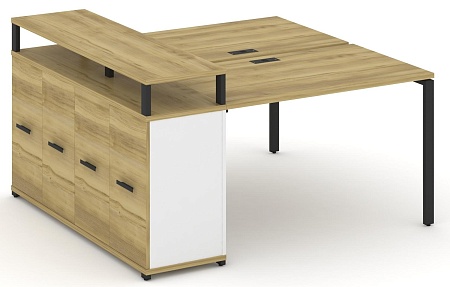 Рабочая станция с опорным распашным шкафом с верхним горизонтом CN.DRS-222 B/W