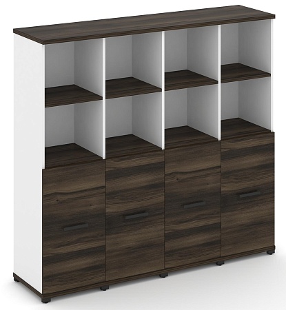 Шкаф четыре узкие секции, 4 ниши (4 фасада ЛДСП, 2 ниши) CN.STU-441 B/W