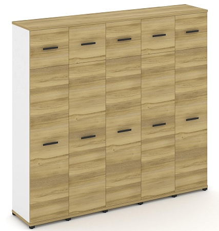 Шкаф пять узких секций, 5 ниш (5 фасадов ЛДСП, 4 ниши + 5 фасадов ЛДСП, 1 ниша) CN.STU-557  B/W