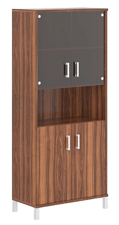 Шкаф высокий с малыми стеклянными и глухими дверьми B 430.10