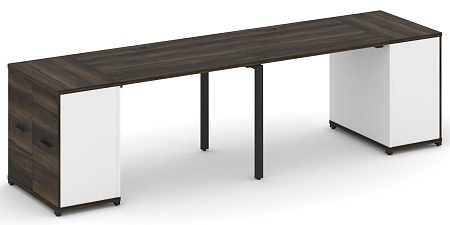 Рабочая станция с опорными распашными шкафами CN.ORS-217 B/W