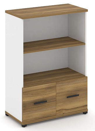 Шкаф две широкие секции, 3 ниши (2 фасада ЛДСП, 1 ниша) CN.STS-311 B/W