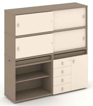 Набор №11. Тумба двойная + высокая надставка ES.NB.2V-11