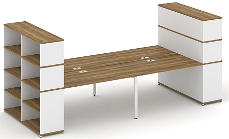 Рабочая станция с опорными стеллажами с надставкой высокой CN.DRS-259