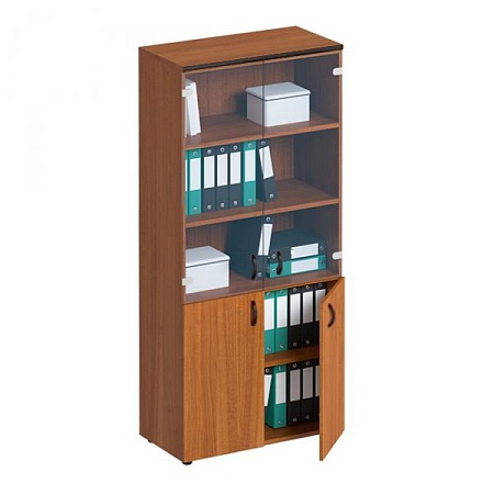 Шкаф для документов со стеклянными прозрачными дверями  ДР 983 СО