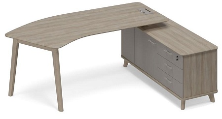 Стол эргономичный правый с тумбой (тип 5) WOOD ТМ В2 126