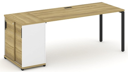 Стол рабочий с опорным шкафом купе CN.SP-236 B/W