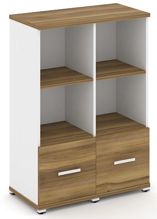 Шкаф две узкие секции, 3 ниши (2 фасада ЛДСП, 1 ниша) CN.STU-321 B/W