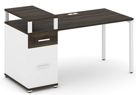Стол рабочий с одной опорной тумбой CN.SP-414 B/W