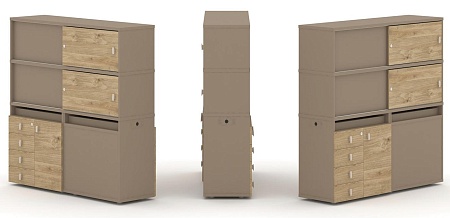 Набор №24. Тумба двойная + высокая надставка ES.NB.2V-24