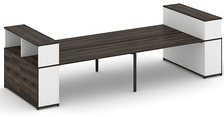 Рабочая станция с опорными распашными шкафоми с надставкой низкой CN.DRS-272 B/W