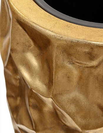 Кашпо TREEZ Effectory Metal Высокий округлый конус Design Crumple Сусальное золото д-42, в-90 см 1/1