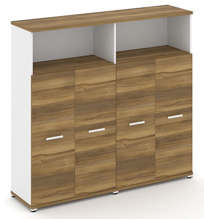 Шкаф две широкие секции, 4 ниши (4 фасада ЛДСП, 3 ниши ) CN.STS-423 B/W