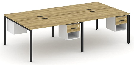 Рабочая станция двухсторонняя с подвесными тумбами на 4 места CN.DRS-139 B/W