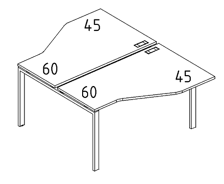 Рабочая станция со столами эргономичными  А4 Б2 188 БП
