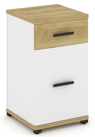 Тумба опорная/приставная 1 ящик + 1 распашной фасад. CN.TUO-005 B/W