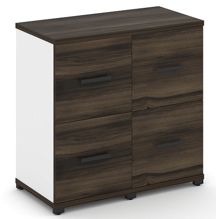 Шкаф две узкие секции, 2 ниши (2 фасада ЛДСП, 1 ниша + 2 фасада ЛДСП, 1 ниша) CN.STU-222 B/W