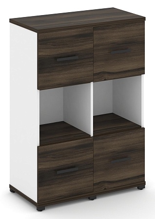 Шкаф две узкие секции, 3 ниши (2 фасада ЛДСП, 1 ниша + 2 фасада ЛДСП, 1 ниша) CN.STU-325 B/W