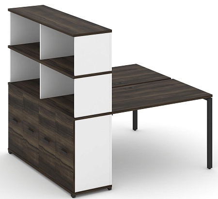 Рабочая станция с опорным распашным шкафом с надставкой высокой CN.DRS-230 B/W