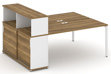 Рабочая станция с опорным шкафом купе с надставкой низкой CN.DRS-240 B/W