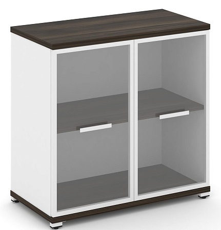 Шкаф две широкие секции, 2 ниши (2 фасада стекло прозрачное в раме, 2 ниши) CN.STS-213 RP B/W