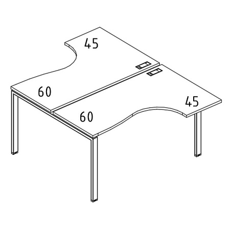 Рабочая станция со столами эргономичными  А4 Б1 182 БП