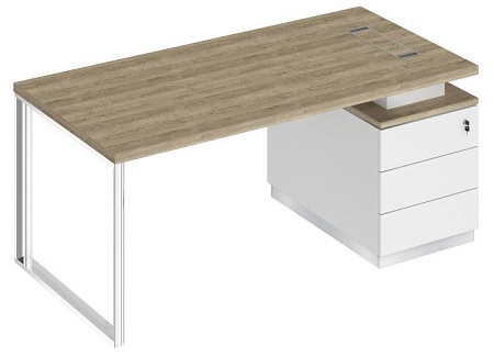 Стол руководителя на опорной тумбе правый БР 103R