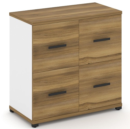 Шкаф две широкие секции, 2 ниши (2 фасада ЛДСП, 1 ниша + 2 фасада ЛДСП, 1 ниша) CN.STS-212 B/W