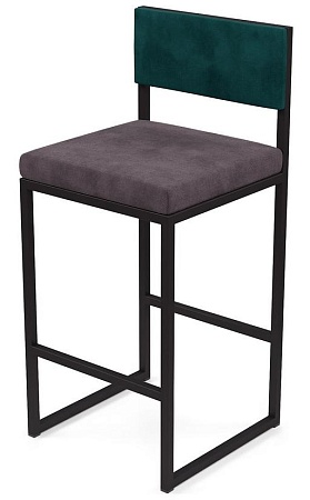 Барный стул Барнс-75 (сидушка velur grey/спинка velur azure) AL 301