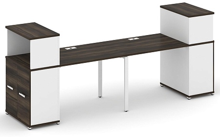 Рабочая станция с опорными распашными шкафами с надставкой низкой CN.ORS-225 B/W