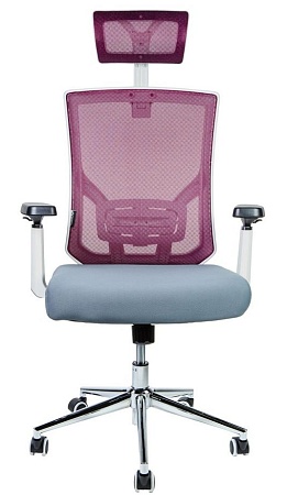 Кресло офисное Гарда SL (спинка вишневая сетка / сидушка серая ткань) L-035S-0-12-1-206