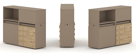 Набор №16. Тумба двойная + низкая надставка ES.NB.2N-16