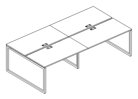 Рабочая станция на металлокаркасе QUATTRO (4х120)  А4 Б4 170-2 БП