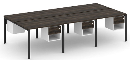 Рабочая станция двухсторонняя с подвесными тумбами на 6 мест CN.DRS-157 B/W